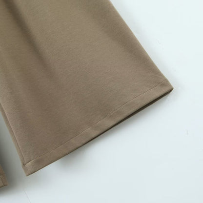 Brown Wide leg Drawstring Pants