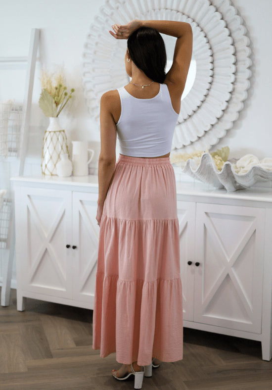 Spring Cotton Tiered Skirt