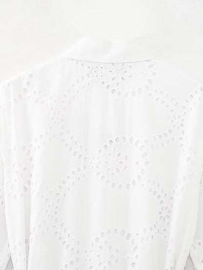 Embroidered Maxi Dress with Belt