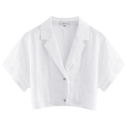 French Cotton Linen Cropped Shirt