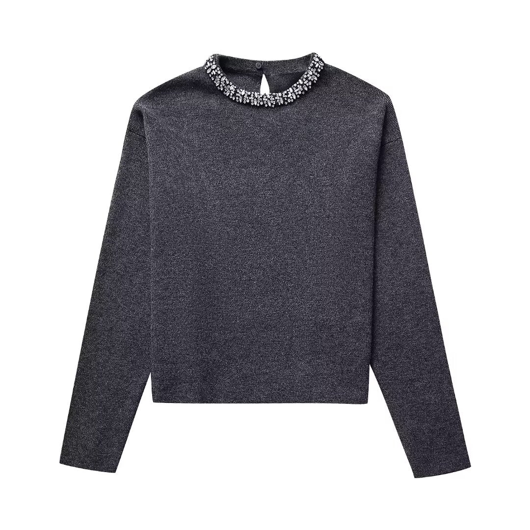 Diamond Collar Sweater top