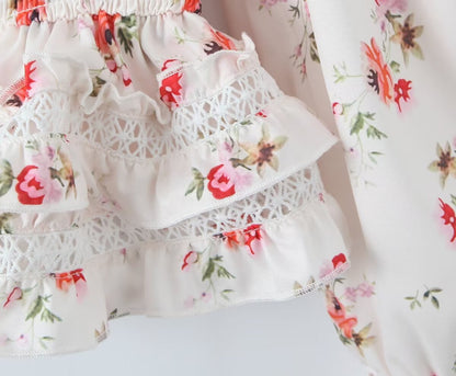 Romantic Smocking Floral Blouse