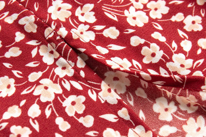 Red Floral Split Dress