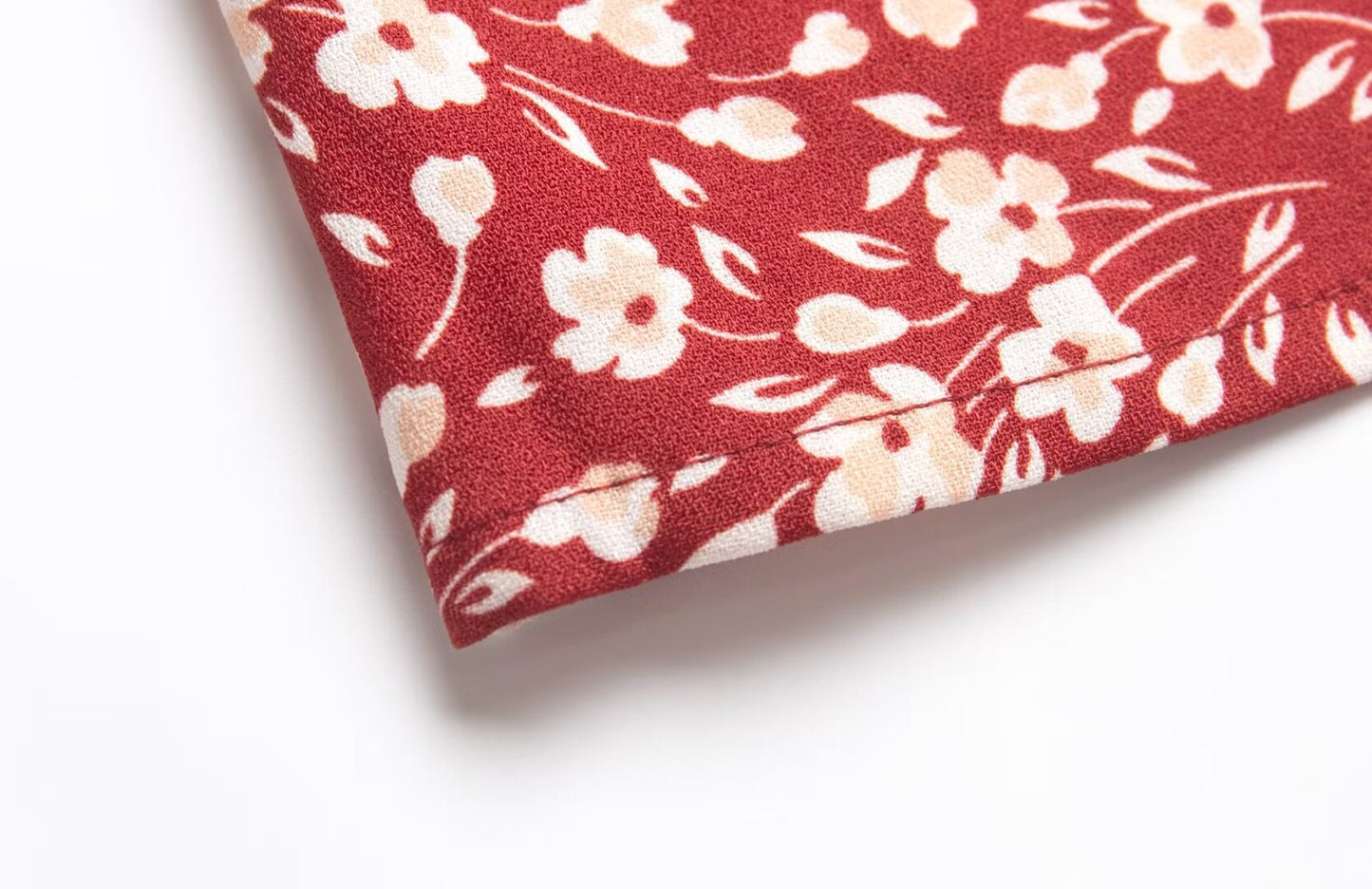 Red Floral Split Dress