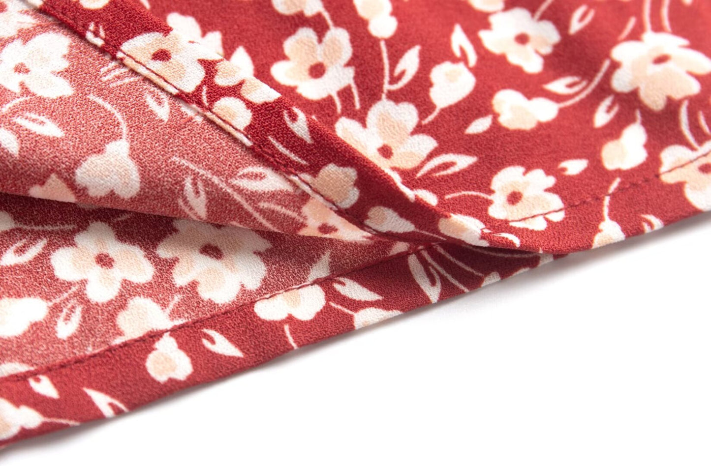Red Floral Split Dress