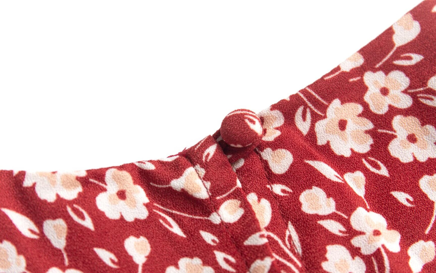 Red Floral Split Dress