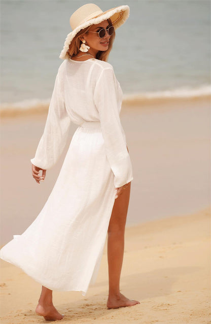 Embroidered Long Beach Dress