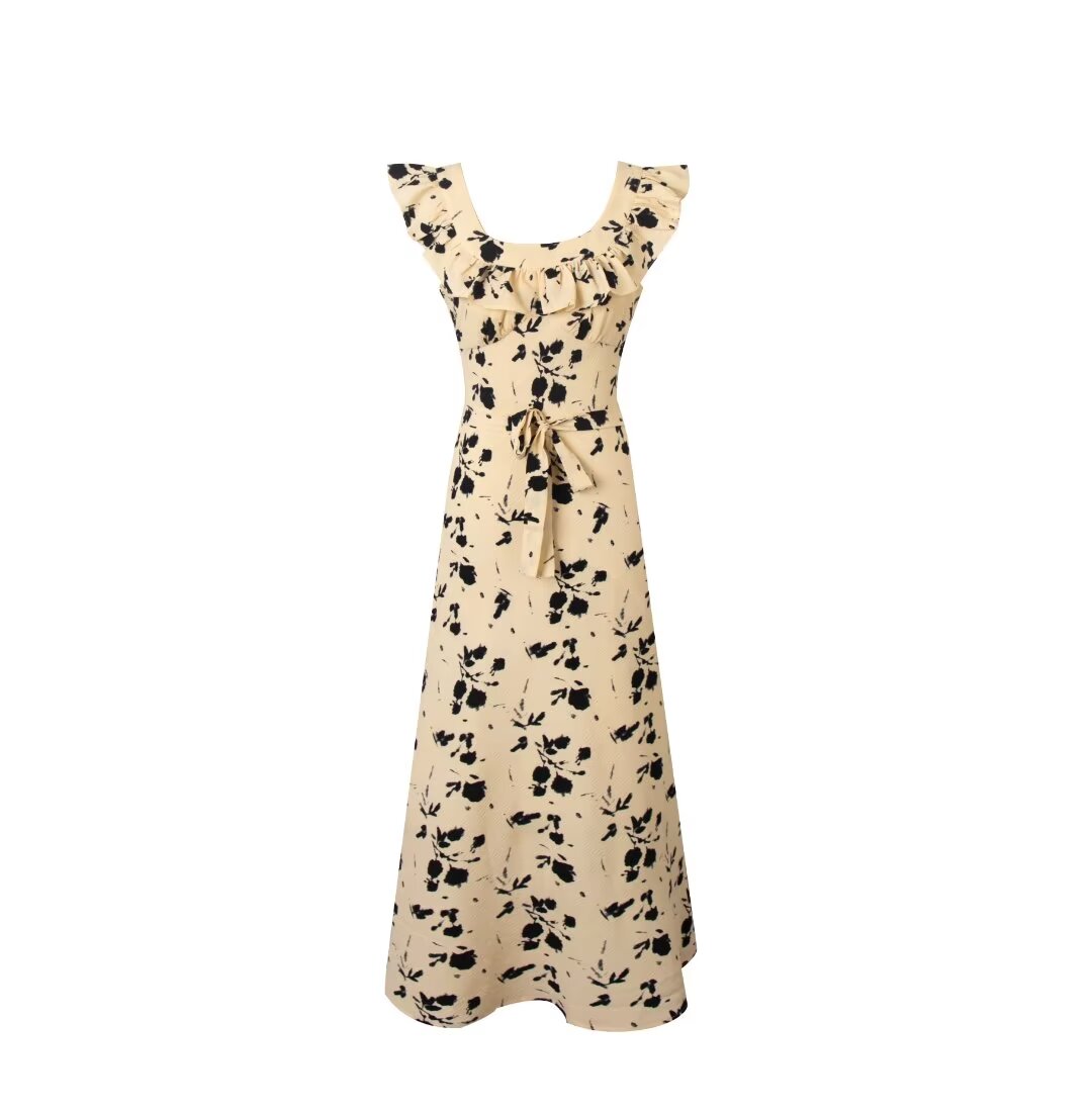 French Flying Sleeve Dress