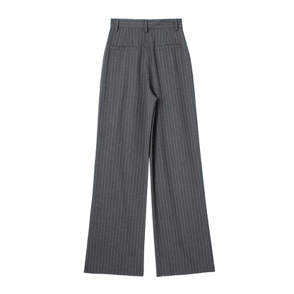 Loose Front Pleated High Waisted Trousers