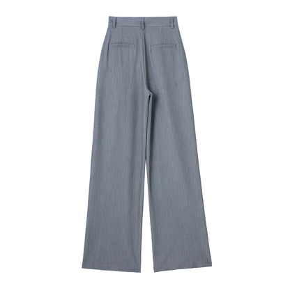 Loose Front Pleated High Waisted Trousers