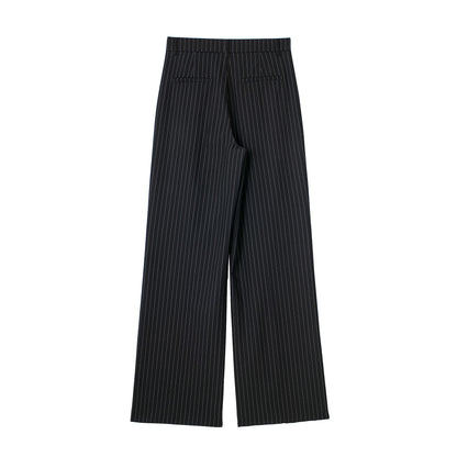 Loose Front Pleated High Waisted Trousers