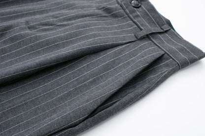 Loose Front Pleated High Waisted Trousers