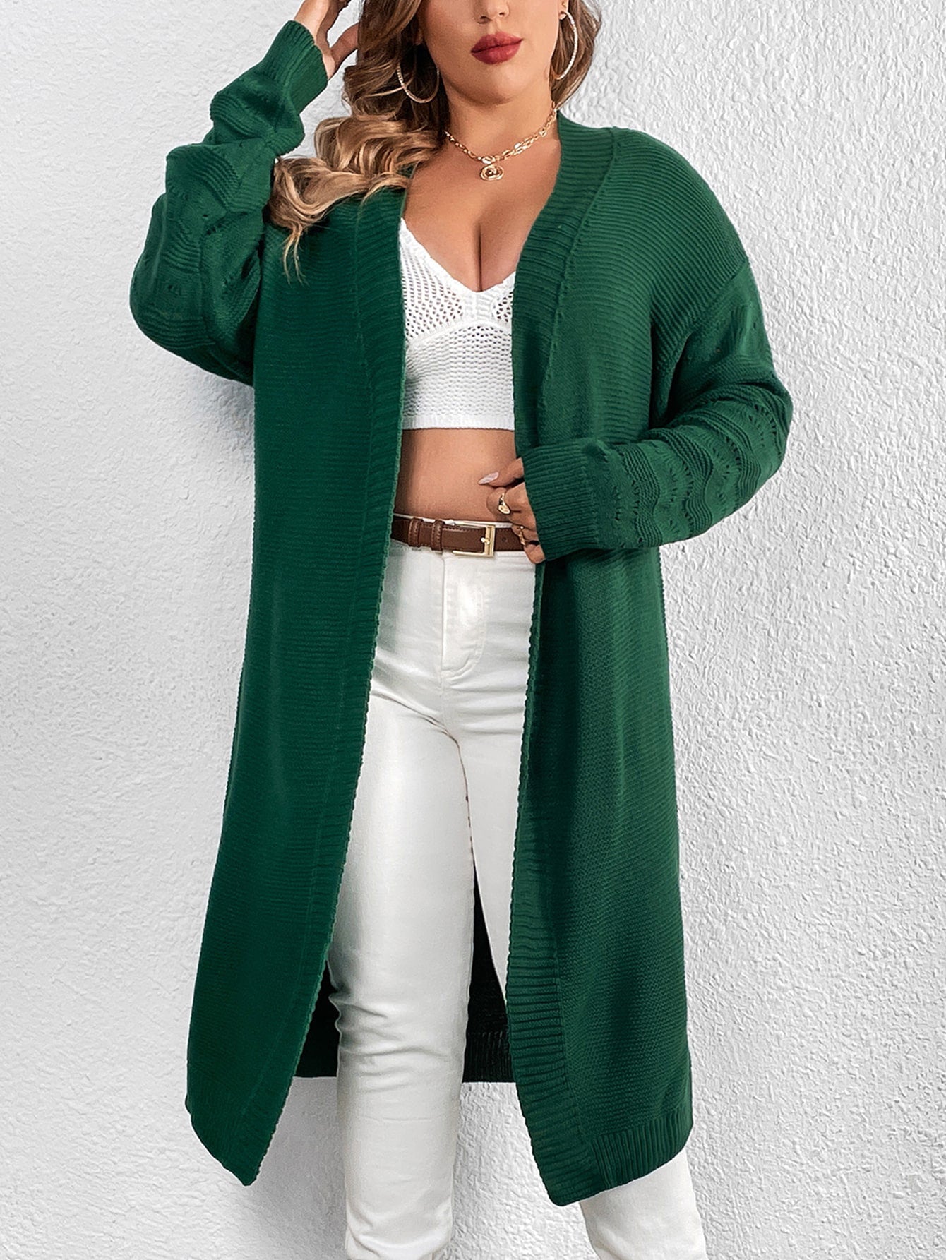 Green Midi Knitted Cardigan