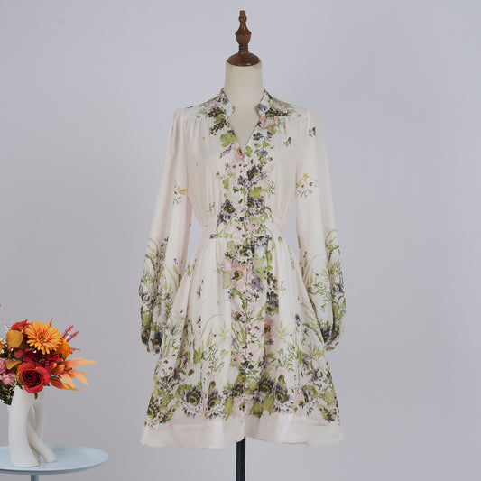Claire A Line Long Sleeve Dress
