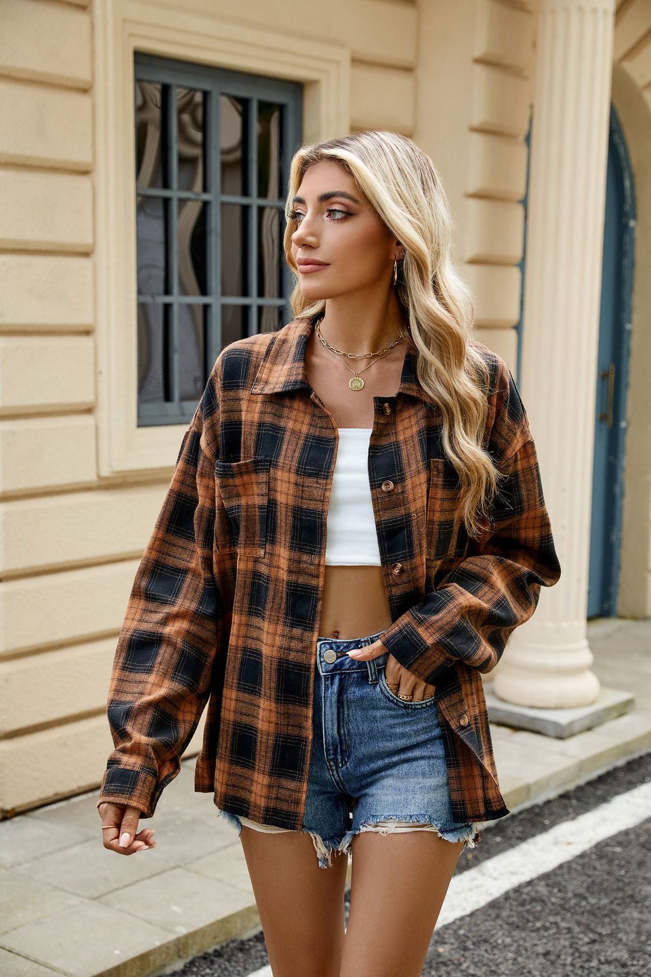 Button down Plaid Flannel Shirt