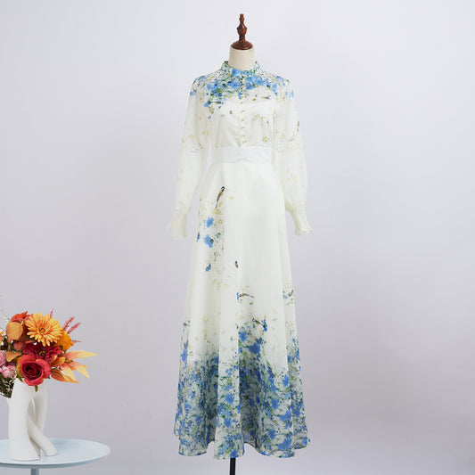 Lantern Long Sleeve Printed Shirt & Skirt Set