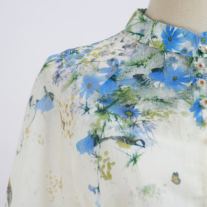Lantern Long Sleeve Printed Shirt & Skirt Set