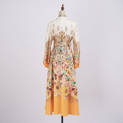 Luxury Button Pocket Mid Length Dress w/ Belt