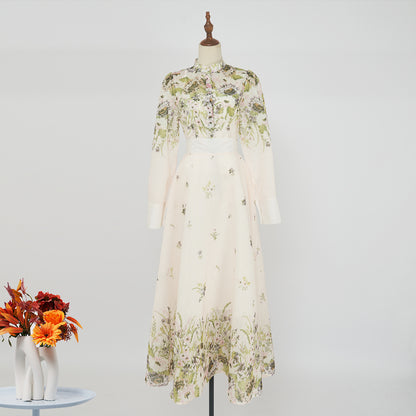 Colorful Floral Slip Skirt & Blouse Set