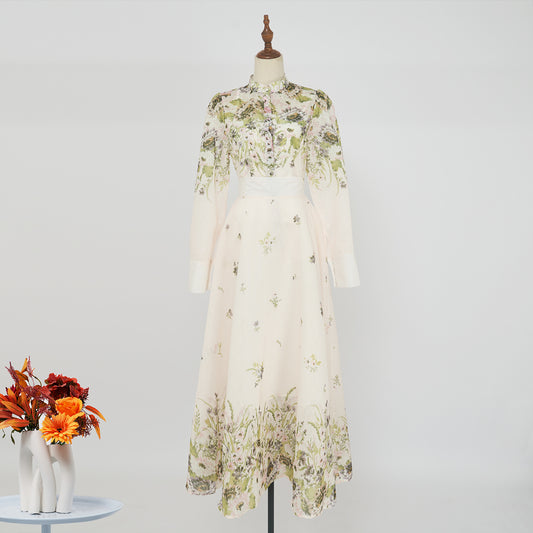 Colorful Floral Slip Skirt & Blouse Set