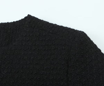 Tweed Single Breasted Short Coatigan