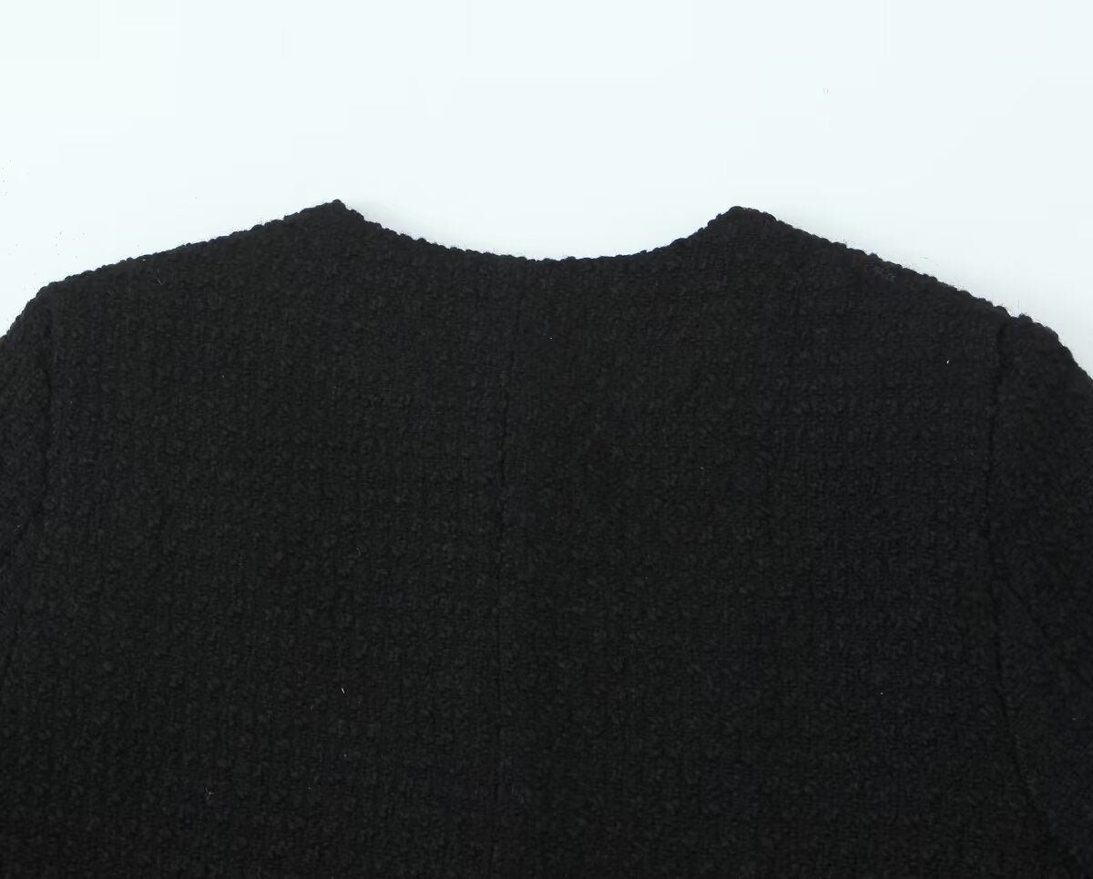 Tweed Single Breasted Short Coatigan