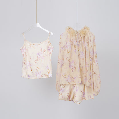 Spring Floral Top High Waisted Shorts Set