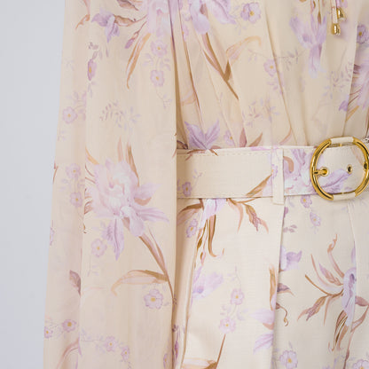 Spring Floral Top High Waisted Shorts Set