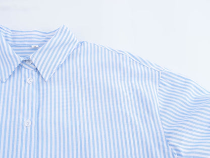 Simple Blue Striped Button-down Shirt