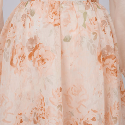 Blouse & High Waist Midi Skirt Set