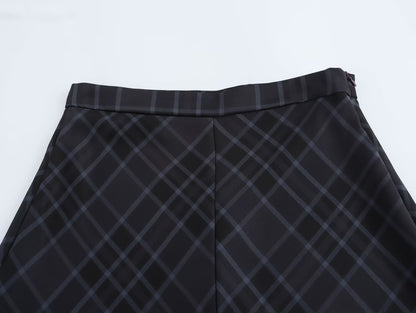 Plaid Midi Skirt