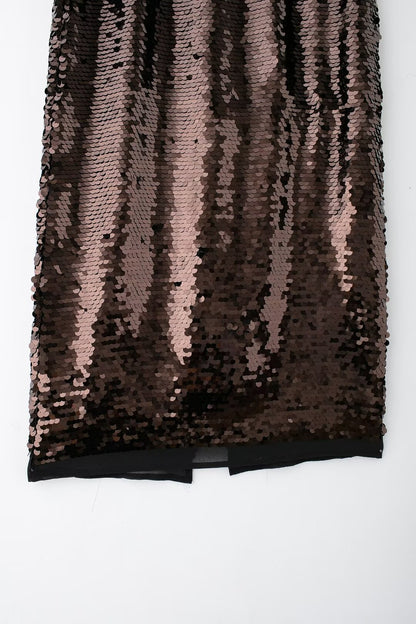 Brown Sequence Skirt