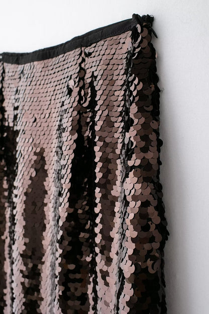 Brown Sequence Skirt