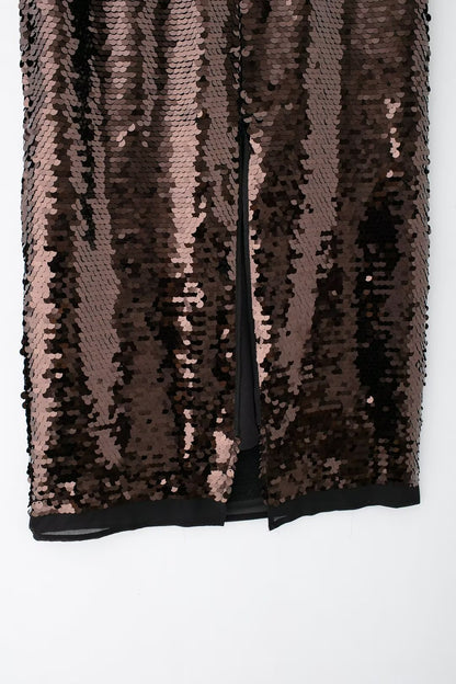 Brown Sequence Skirt