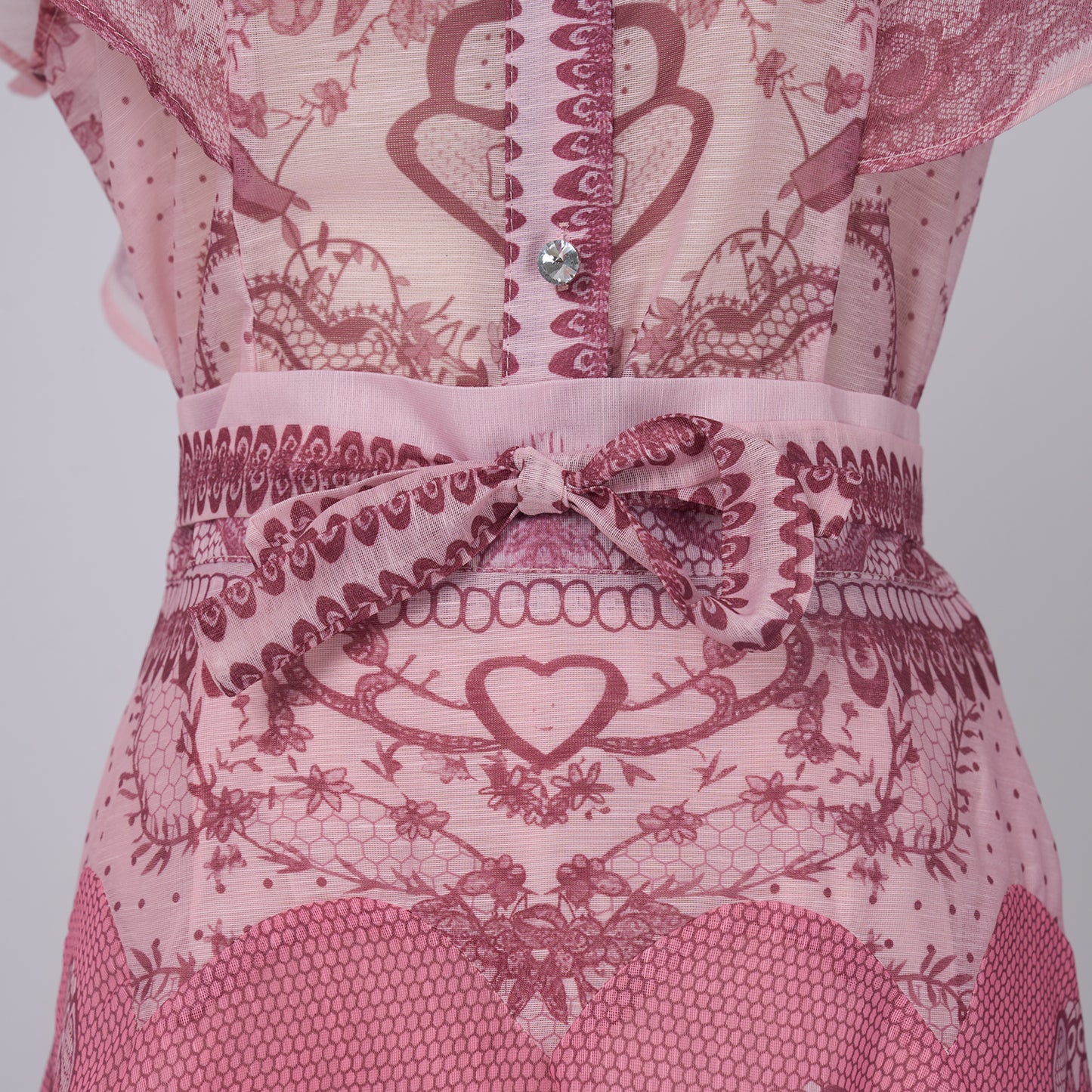 Sleeveless Stand-Up Collar & Ruffled Skirt Set