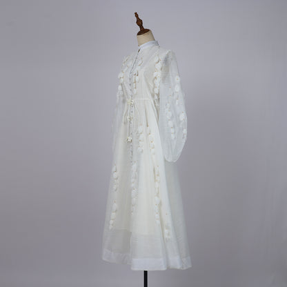 Long Sleeve Button Single Breasted Maxi Dress
