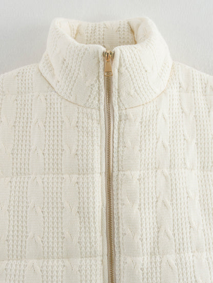 Cable Knit Ivory Vest