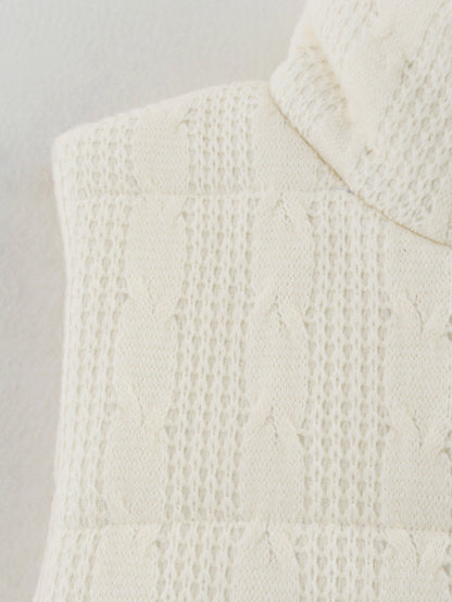 Cable Knit Ivory Vest