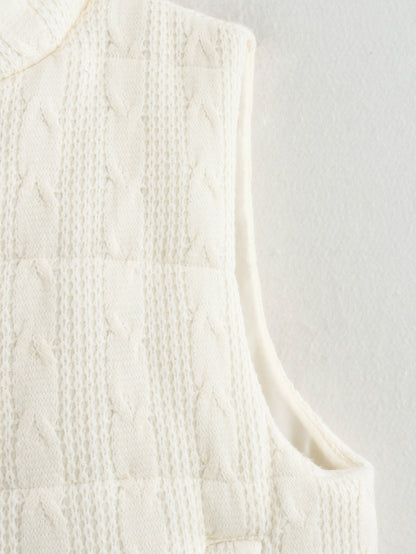 Cable Knit Ivory Vest