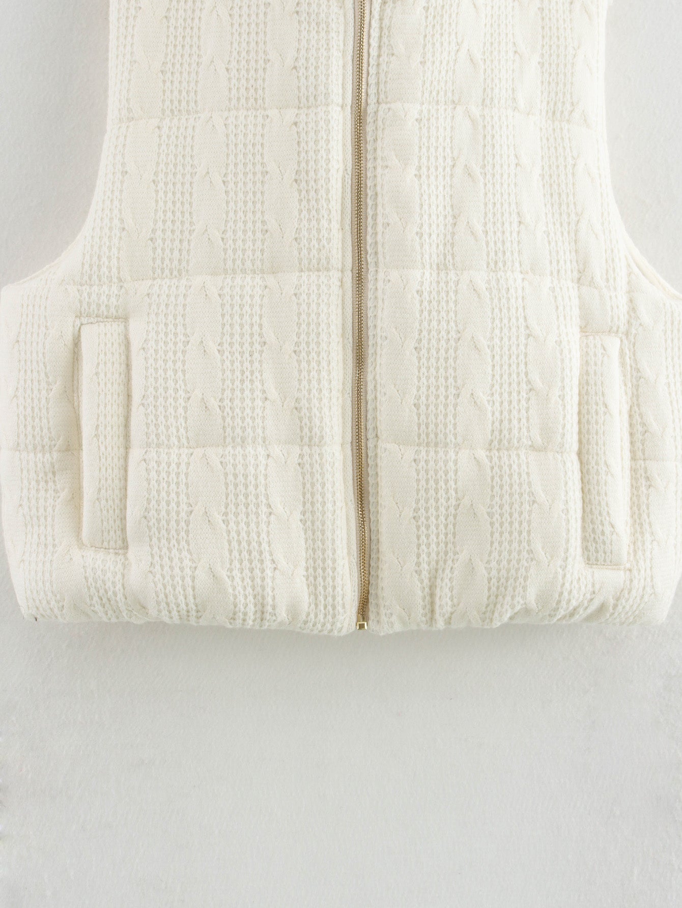 Cable Knit Ivory Vest