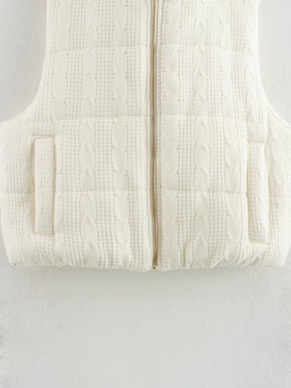 Cable Knit Ivory Vest