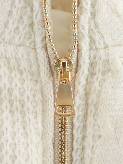 Cable Knit Ivory Vest