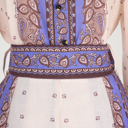 Printed Long Sleeve Elegant Two-Piece Set