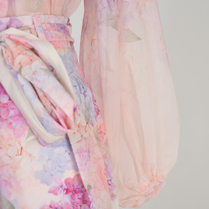 Print Top & Shorts Three Piece Set