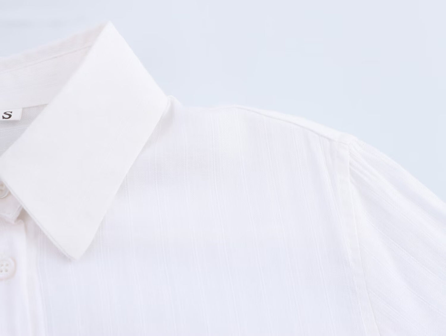 Texture Minimalist Long Sleeve Collared Shirt