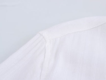 Texture Minimalist Long Sleeve Collared Shirt