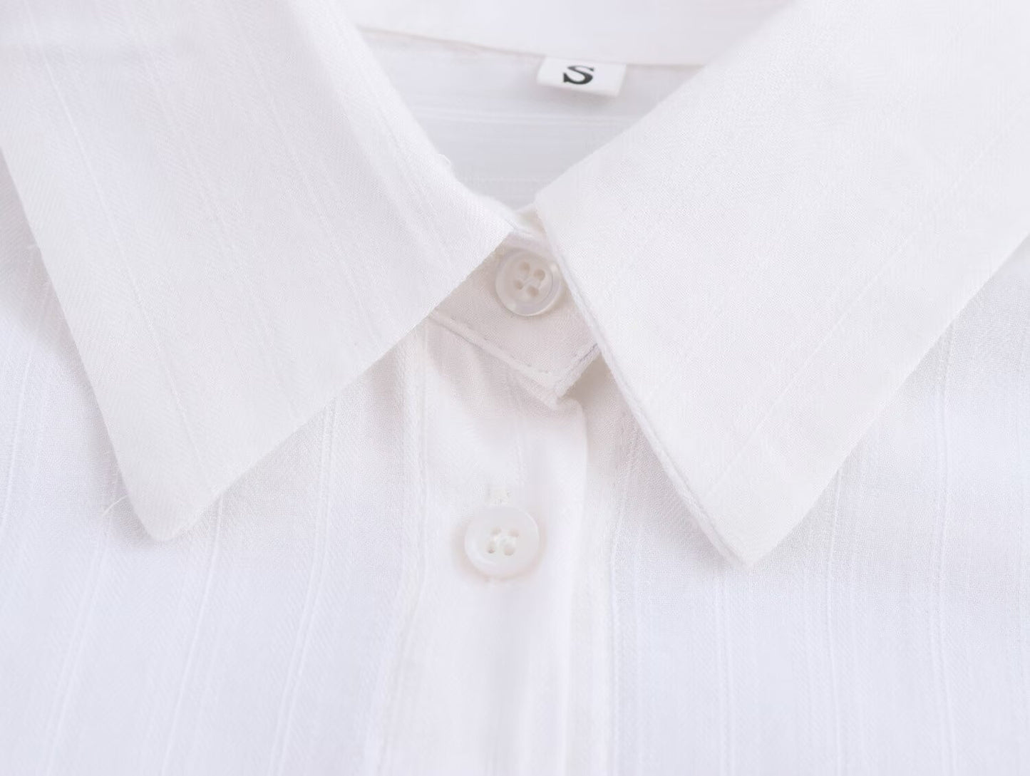 Texture Minimalist Long Sleeve Collared Shirt