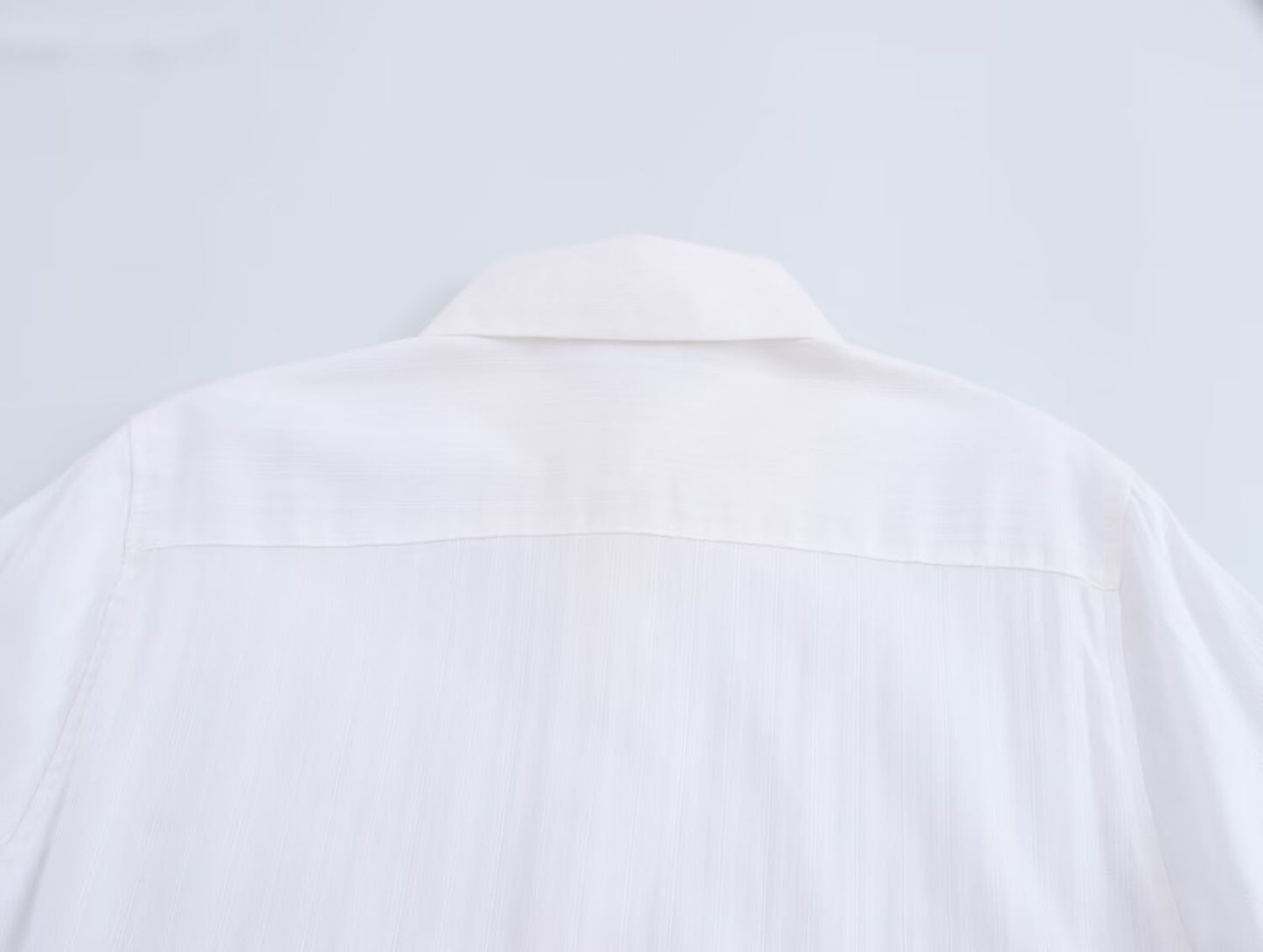 Texture Minimalist Long Sleeve Collared Shirt