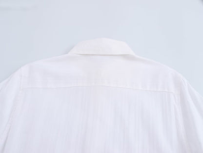 Texture Minimalist Long Sleeve Collared Shirt