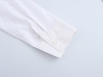 Texture Minimalist Long Sleeve Collared Shirt